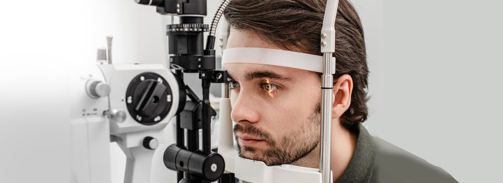 young man during eye exam in Fredericksburg